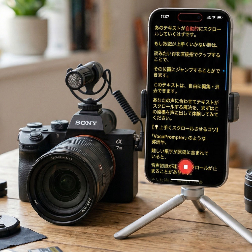 Using an iPhone as a teleprompter for video recording